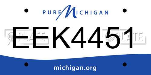 EEK4451 Michigan License Plate
