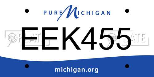EEK455 Michigan License Plate