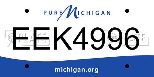 EEK4996 Michigan License Plate