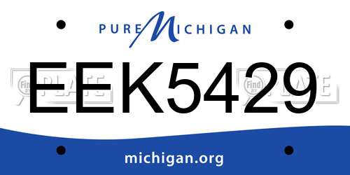 EEK5429 Michigan License Plate