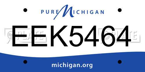 EEK5464 Michigan License Plate