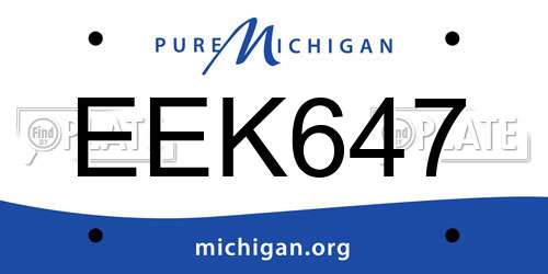 EEK647 Michigan License Plate