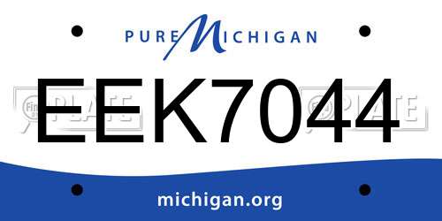 EEK7044 Michigan License Plate