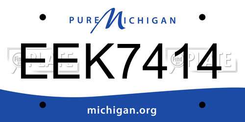 EEK7414 Michigan License Plate
