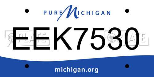 EEK7530 Michigan License Plate