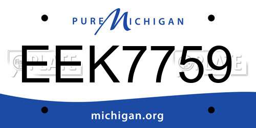 EEK7759 Michigan License Plate