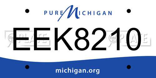 EEK8210 Michigan License Plate