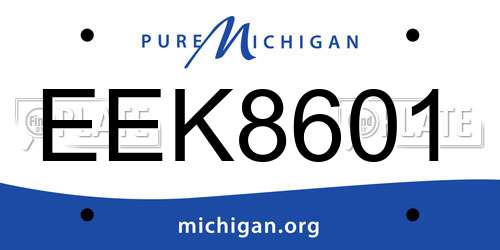 EEK8601 Michigan License Plate