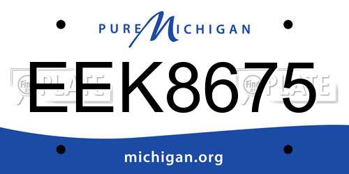 EEK8675 Michigan License Plate