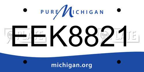 EEK8821 Michigan License Plate