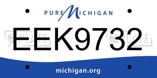 EEK9732 Michigan License Plate