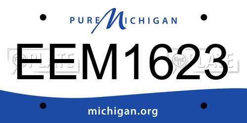 EEM1623 Michigan License Plate