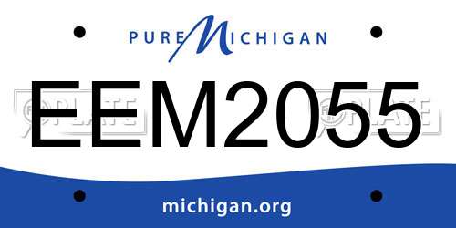 EEM2055 Michigan License Plate