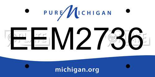 EEM2736 Michigan License Plate