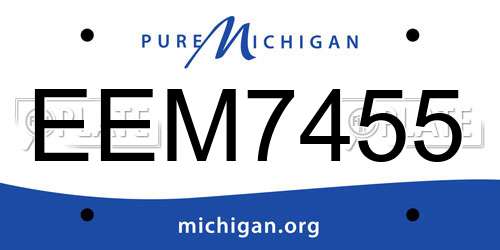 EEM7455 Michigan License Plate