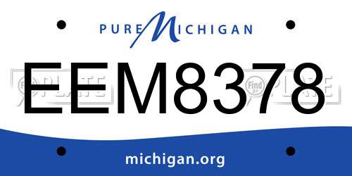 EEM8378 Michigan License Plate