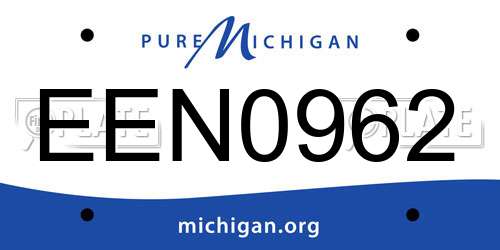 EEN0962 Michigan License Plate