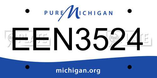 EEN3524 Michigan License Plate