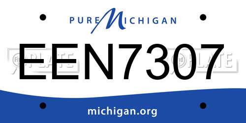 EEN7307 Michigan License Plate