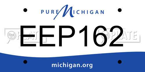 EEP162 Michigan License Plate