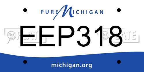 EEP318 Michigan License Plate