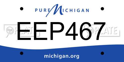 EEP467 Michigan License Plate