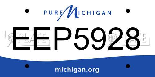 EEP5928 Michigan License Plate