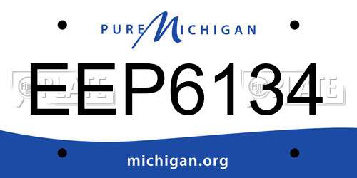 EEP6134 Michigan License Plate