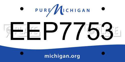 EEP7753 Michigan License Plate