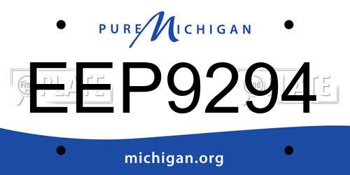 EEP9294 Michigan License Plate