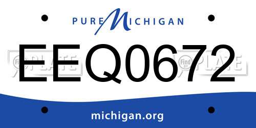 EEQ0672 Michigan License Plate