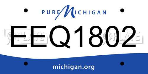 EEQ1802 Michigan License Plate