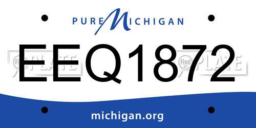 EEQ1872 Michigan License Plate