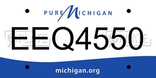 EEQ4550 Michigan License Plate