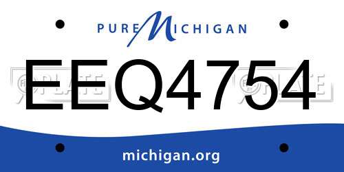 EEQ4754 Michigan License Plate