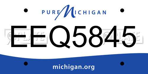 EEQ5845 Michigan License Plate