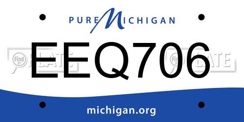 EEQ706 Michigan License Plate