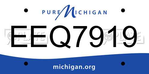 EEQ7919 Michigan License Plate