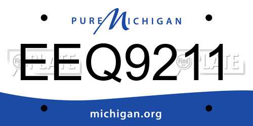 EEQ9211 Michigan License Plate