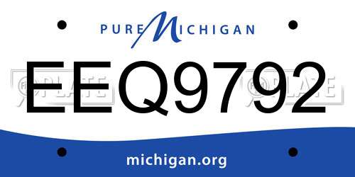 EEQ9792 Michigan License Plate