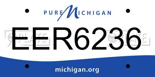 EER6236 Michigan License Plate