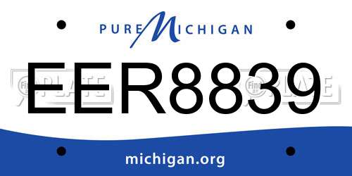 EER8839 Michigan License Plate