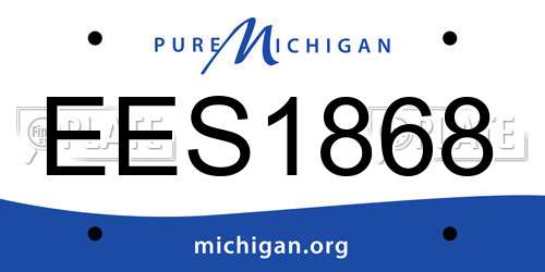 EES1868 Michigan License Plate