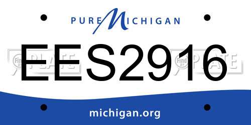 EES2916 Michigan License Plate