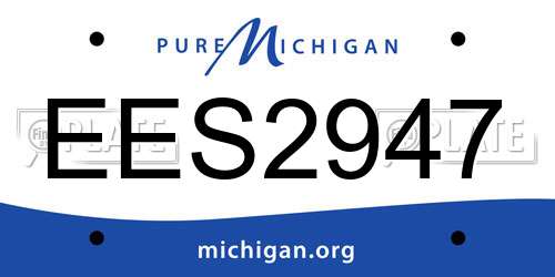 EES2947 Michigan License Plate