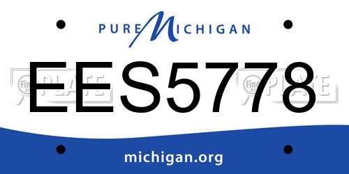 EES5778 Michigan License Plate