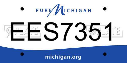 EES7351 Michigan License Plate