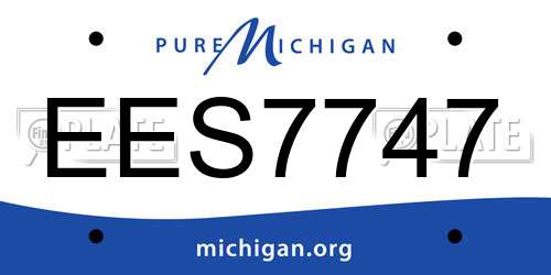 EES7747 Michigan License Plate