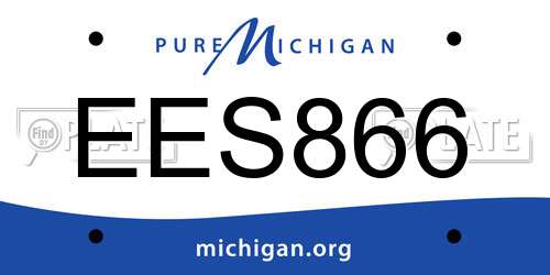 EES866 Michigan License Plate