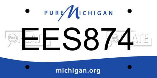 EES874 Michigan License Plate